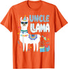 Family Matching Llama Birthday Party Supplies Uncle Llama Uncle Of The Birthday Boy Girl Llama Birthday T-Shirt - Orange