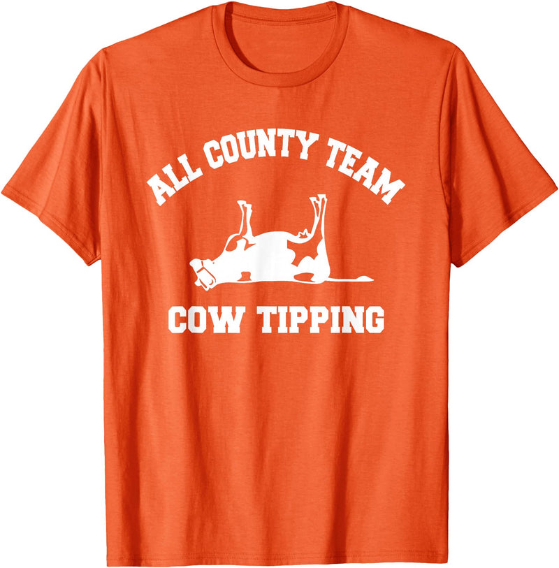 Goodtogotees All County Team Cow Tiping T-Shirt T-Shirt - Orange