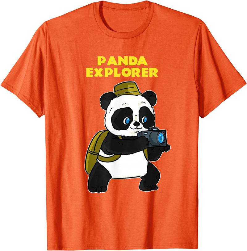 Panda Bear Lovers Clothing Panda Explorer T-Shirt - Orange