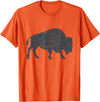 Bison Lover Gifts Wildlife I Bison Natural Reserve Vintage Buffalo I Distressed Bison T-Shirt - Orange