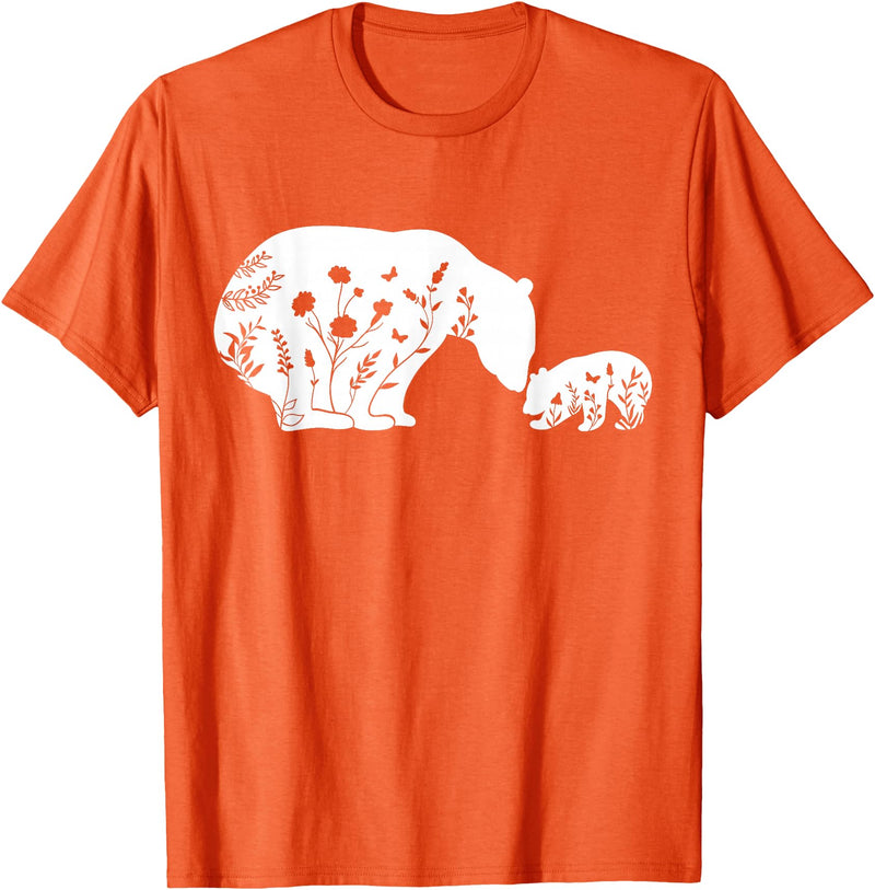 Funny Mama Bear Family Matching Gifts Clothing DJ Mama Bear T-Shirt - Orange