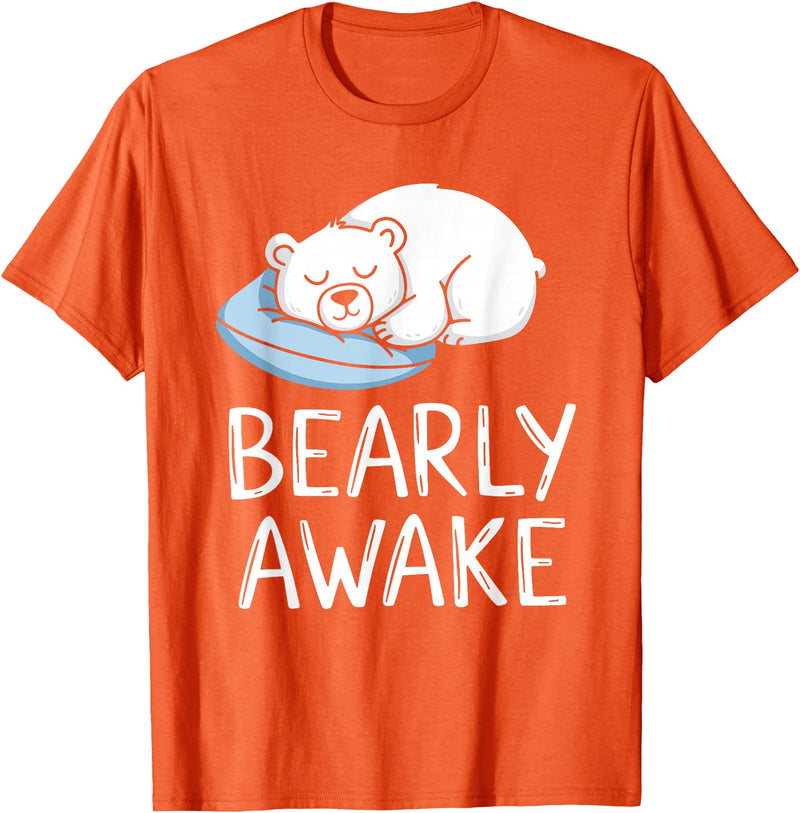 Polar Bear PJ Gifts Polar Bear Pajama Bearly Awake Sleep T-Shirt - Orange