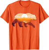 Protect Bear Tees BY SL Bear Double Exposure Preserve Surreal Wildlife Animal Themed T-Shirt - Orange