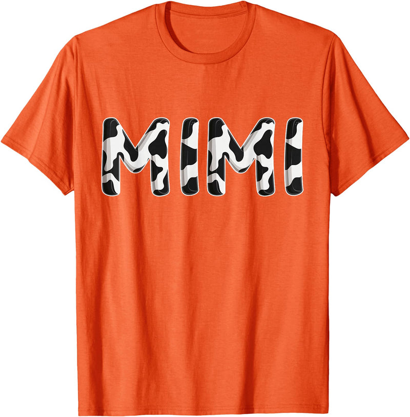 Cow Pattern Print Family Matching Birthday Shirts Cow Mimi Birthday Family Matching Mothers Day Boy Girl Farm T-Shirt -