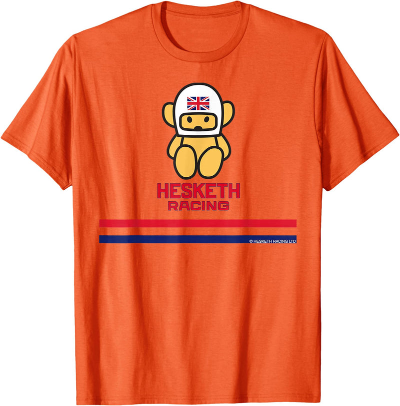 Hesketh Racing Logo World Champion Team Stripes Mascot Retro T-Shirt - Orange