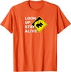 Drop Bear Meme Beware Drop Bears Look Up Stay Alive Funny Aussie TShirt T-Shirt - Orange