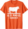 Funny Red Angus Farmer Gift for Cattle Lover Cow Breeder - Red Angus Rancher T-Shirt - Orange