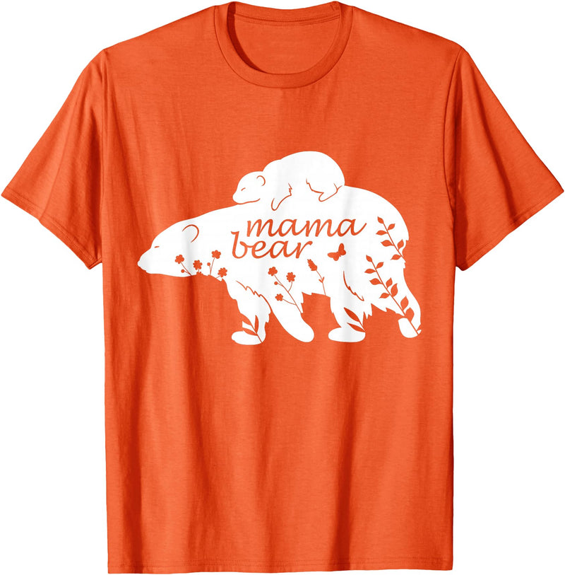 Funny Mama Bear Family Matching Gifts Clothing Mama Bear T-Shirt - Orange