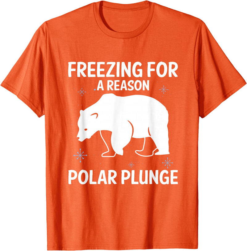 Global Warming Awareness Arctic Winter Ice Freezing For A Reason Polar Plunge Ice Bear T-Shirt - Orange