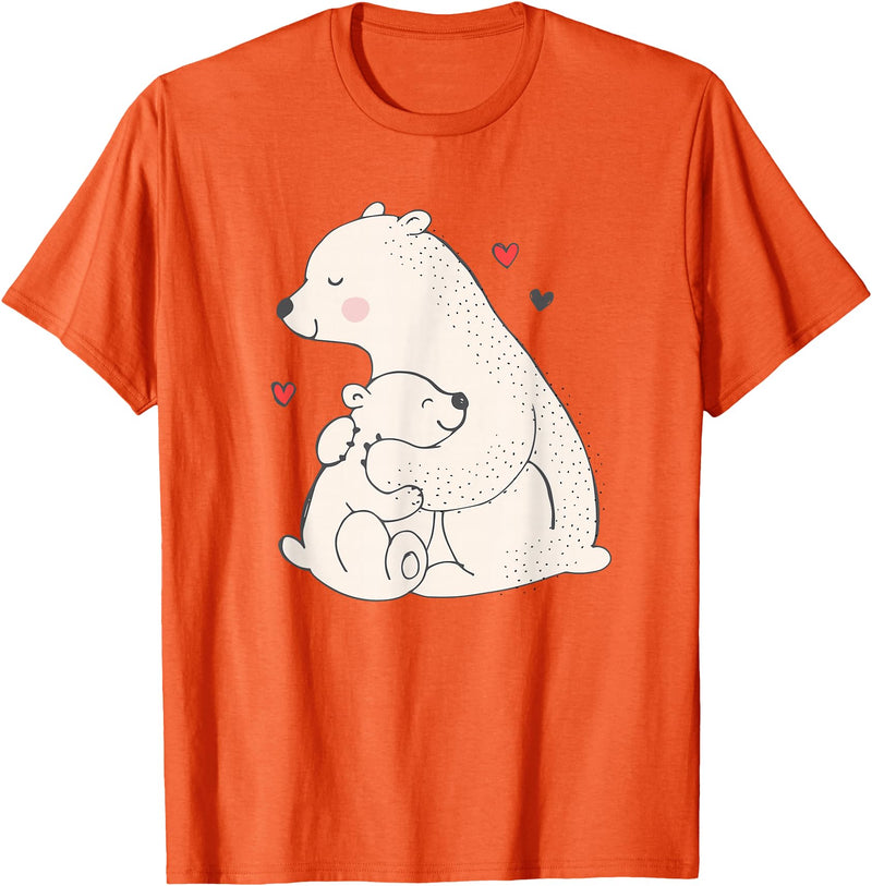 Sassy Southern Charm & Grace Cute & Unique Polar Bear Mama & Baby Cub Love T-Shirt & Gift T-Shirt - Orange