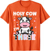 Holy Cow I'm Years Old Cow Birthday by Zynx Holy Cow I'm Three Years Old Cute Cow 3rd Birthday Party T-Shirt - Orange