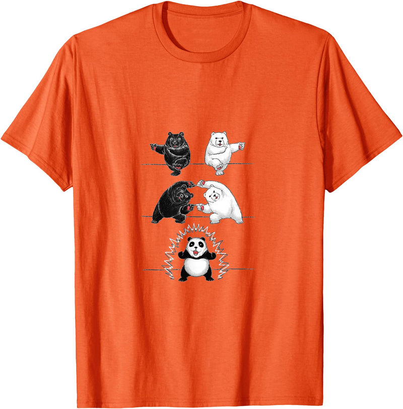 Panda Bear Giant Panda Fusion Dance White Back Panda Bear Giant Panda Fusion Dance Polar White Back Merge T-Shirt - Orange