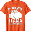 Llama Sleeping Wear Kids, Women & Men Official Sleeping Shirt Sleep Shirt Pajama Naps PJ Llama T-Shirt - Orange