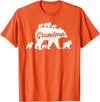 Matching Bear Family Apparel Vintage Grandma Bear with 6 Cub Mother's Day T-Shirt - Orange