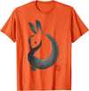 Cute Rabbit Lover Bunny Graphic T-Shirt (White) in Orange