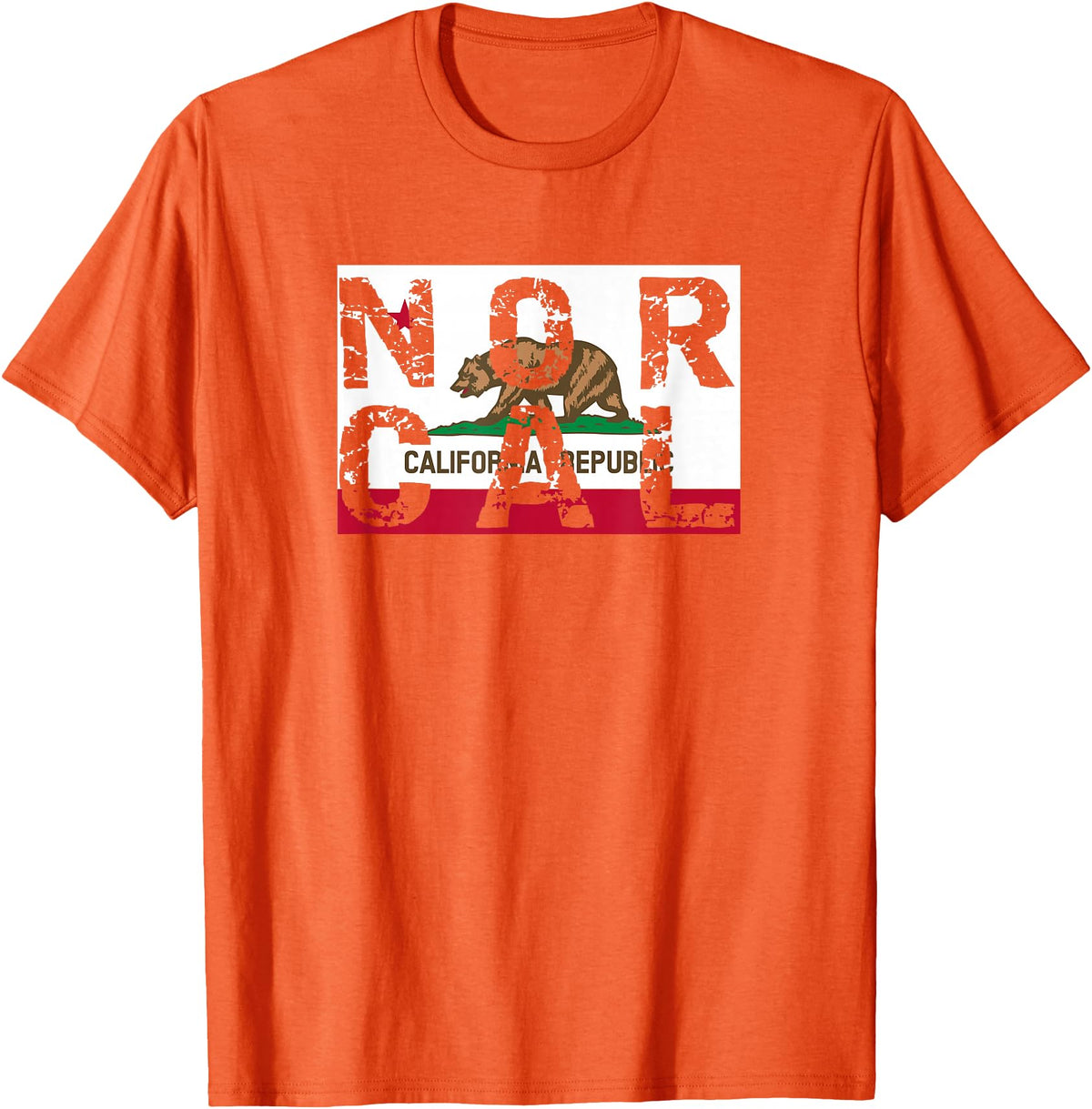 CA Shirt Co. California Republic T-Shirt | NOR CAL T-Shirt T-Shirt - Orange