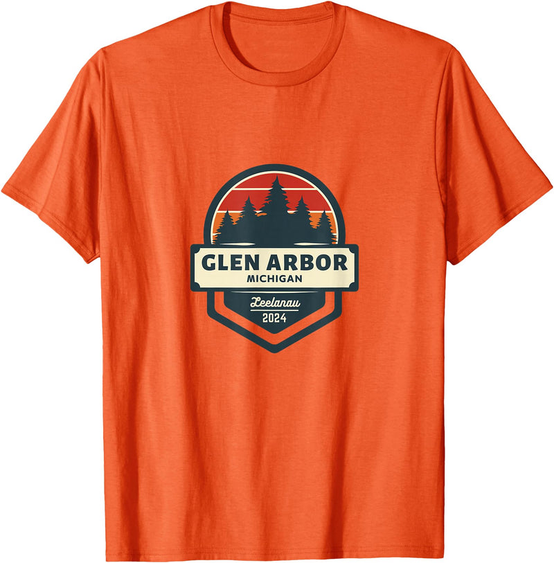 Glen Arbor, MI | Glen Lake Michigan | Sleeping Bear Dunes T-Shirt - Orange