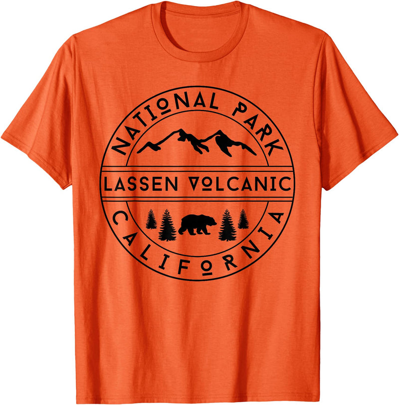 Lassen Volcanic National Park California USA Retro Lassen Volcanic National Park T-Shirt - Orange