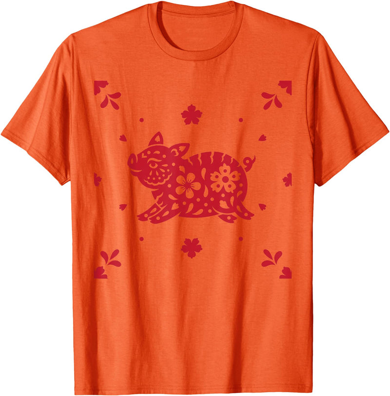 Chinese Zodiac Pig T-Shirt - Orange