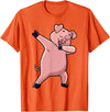 Cool Dabbing Animals Gift Shop Dabbing Pig Farm Animal Lover Farmer Men Women Kids T-Shirt - Orange