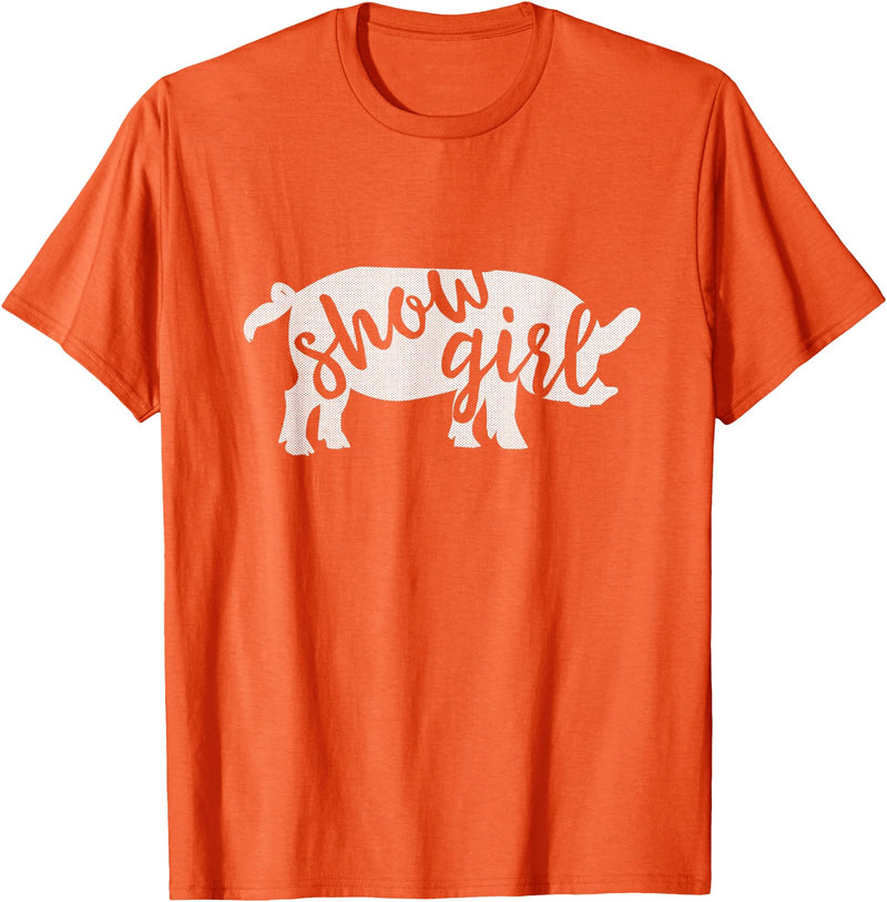 Pig Showing Gifts & Apparel Cute Show Pig Girl T-Shirt - Orange