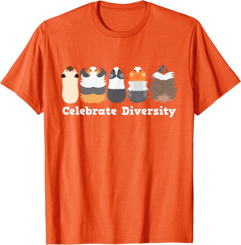 Guinea Pig Diversity Cute Rodent Lovers Celebrate Diversity Cute Party Theme Pet Lovers Guinea Pig T-Shirt - Orange