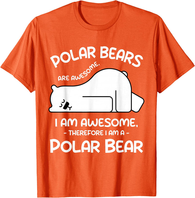 Polar Bear Arctic Funny Cool Humor Funny Cool Arctic Animal Saying Humor Quote Vibes Polar Bear T-Shirt - Orange