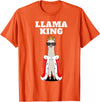 Mens Llama Shirts for Boys Llama King | Boys Llama Tshirt | Mens Llama T-Shirt, Black - Orange