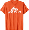 Matching Bear Family Shirt Apparel Vintage Papa Bear 3 Cubs Father's Day T-Shirt - Orange