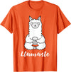 Cute Yoga Shirts - Llamaste Llamaste - Cute Yoga Lovers Gift, Adorable Llama Fitness T-Shirt - Orange