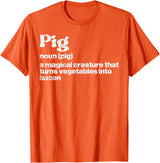 BBQ Barbecue Shirts Men Women Grilling Gifts Pig Definition Bacon Funny Bbq Barbecue Grill Men Women Kids T-Shirt - Orange