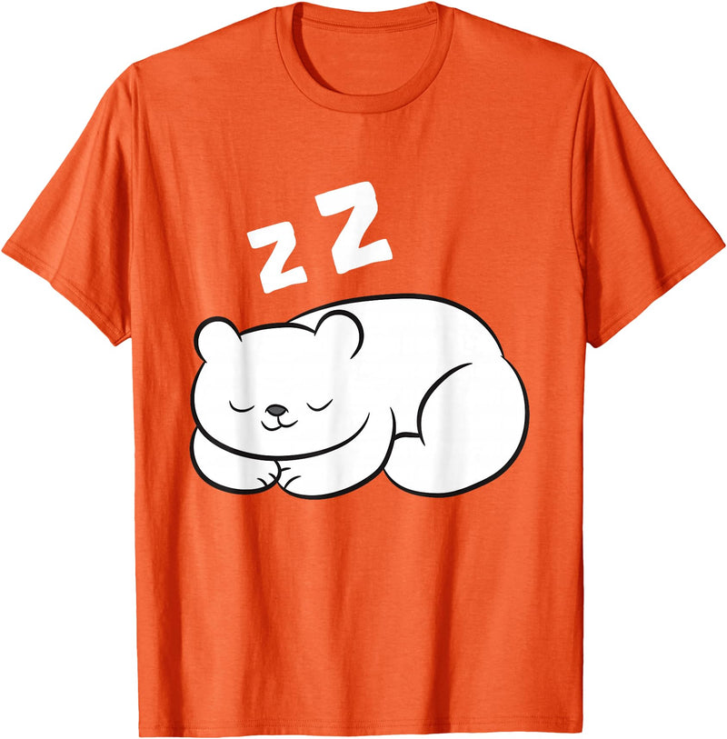 Arctic Polar Bear Tees And Gifts Ice Bear Sleeping Tired Arctic Polar Bear T-Shirt - Orange