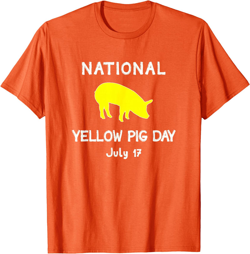Porker Apparel Co National Yellow Pig Day T-Shirt - Orange