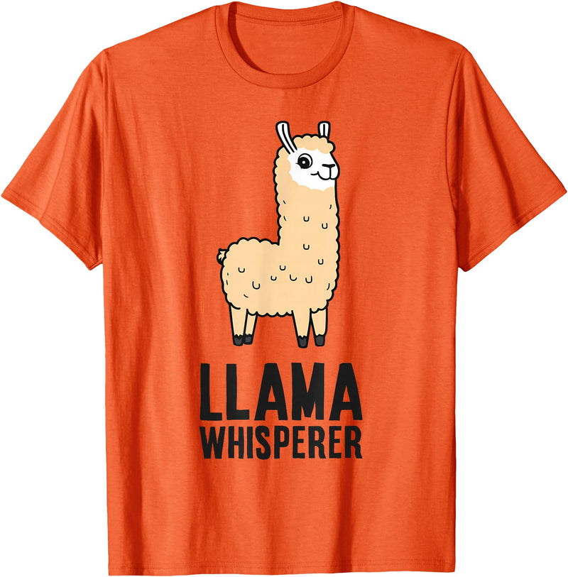 Funny Llama Lover Gifts Llama Whisperer T-Shirt - Orange