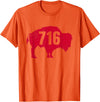 EmmaLoo Tees Buffalo New York BFLO B-Lo WNY Shirts 716 Area Code Buffalo New York BFLO WNY T-Shirt T-Shirt - Orange