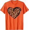 Giraffe Pattern Graphic Apparel Heart Giraffe Print for Giraffe Lover T-Shirt - Orange