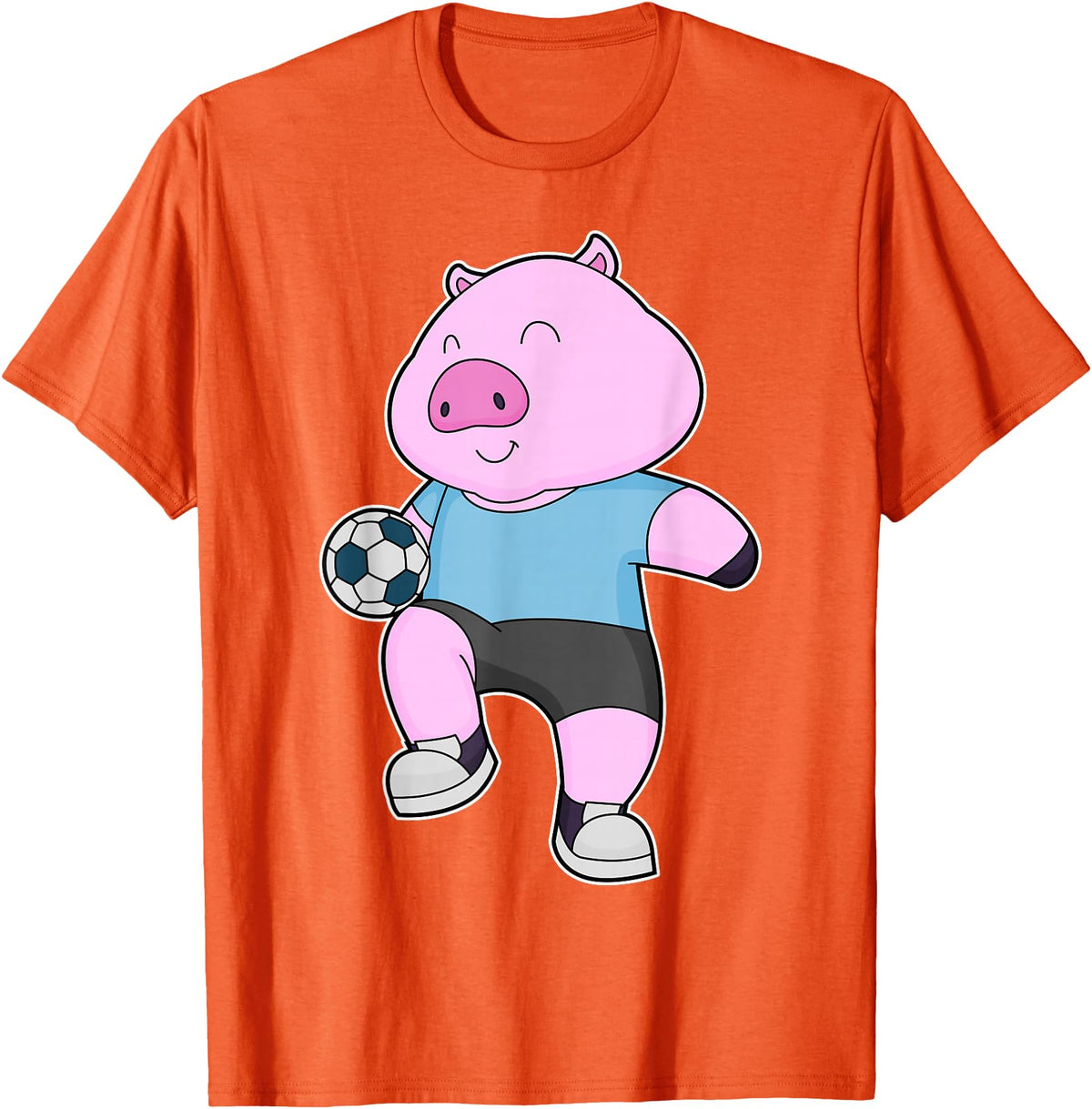 Snabdesign84 Pig Soccer player Soccer Sports T-Shirt - Orange
