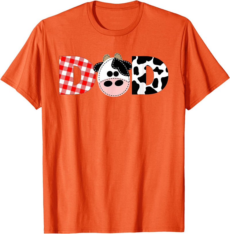 Funny Cow Mom And Dad Birthday Family Tees Dad of The Birthday for Boy Cow Farm 1st Birthday Cow Daddy T-Shirt - Orange