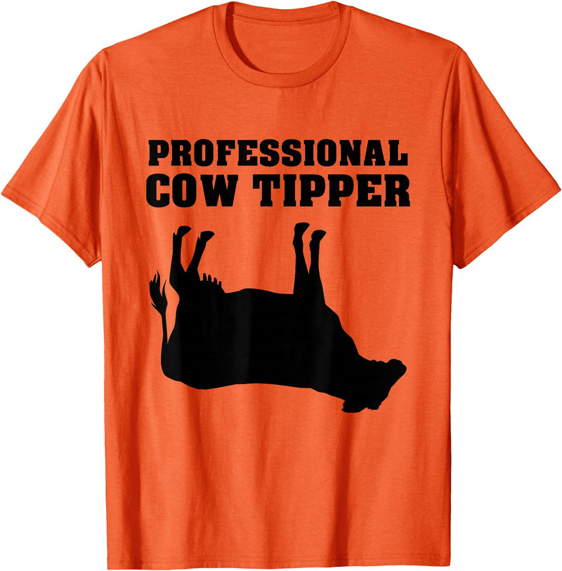 Cow Tipping Apparel Professional Cow Tipper - Cow Tipping T-Shirt - Orange