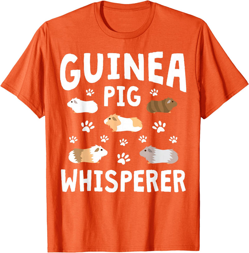 Guinea Pig Lover Apparel For Mom Women Girls Guinea Pig Whisperer Mom Girl Women Funny Guinea Pig Lover T-Shirt - Orange