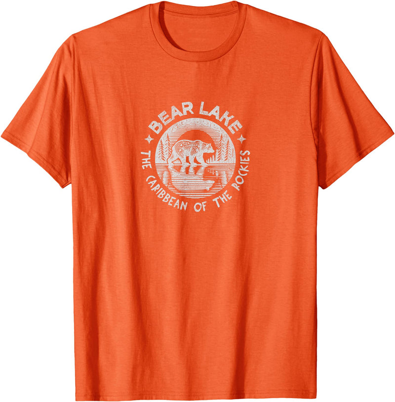 Bear Lake The Caribbean Of The Rockies Utah Idaho Bear Lake Vintage The Caribbean Of The Rockies Utah Idaho T-Shirt - Orange