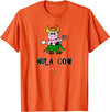 FUN DANCING ANIMALS GIFT T-SHIRTS Hawaiian Hula Dancing Cow, Funny Gift T Shirt, Dk T-Shirt - Orange