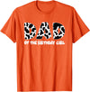 funny saying Gifts for Family Members and more Dad of the Birthday Girl Cow Print Cow Pattern T-Shirt - Orange