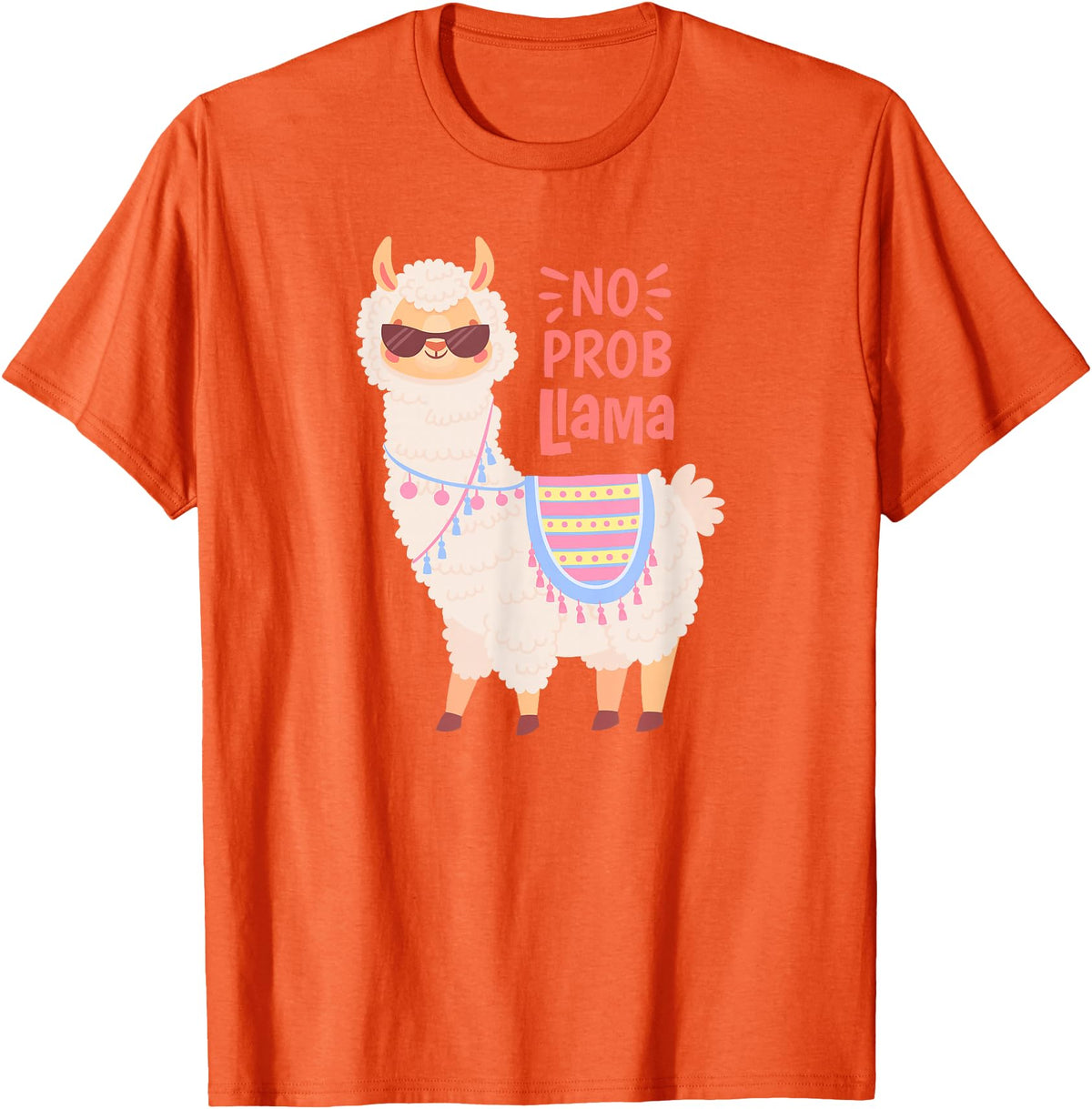 Llama & Alpaca Shirts, Cute Llama & Alpaca Outfit No ProbLlama Shirt, No Problama Shirt, Funny Alpaca Llama T-Shirt - Orange
