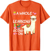 Llama School Co Llama Learning T Shirt Teachers Students Alpaca Lovers Gift T-Shirt - Orange