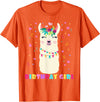 Llamazing Birthday Party Outfit Llama Lovers Birthday Girl Cute Llama Alpaca Kids Llamazing T-Shirt - Orange