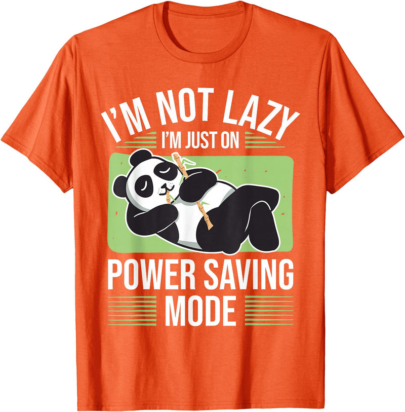 Cute Panda Gifts Panda Bear - Power Saving Mode - Panda T-Shirt - Orange