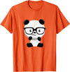 My Shirt Hub Cute Little Bear Panda Nerd with Glasses T-Shirt - Orange
