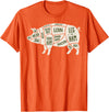 Pig & Pork Butcher Diagram Tees Pig & Pork Butcher Diagram Bacon Lover - T-shirt T-Shirt - Orange