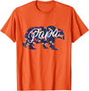 Bahaa's Tee Best Daddy Ever, I Love You Dad, Floral Papa Bear Graphic T-Shirt - Orange